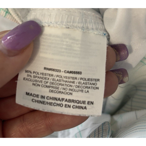 Nike Golf Shorts Plaid Shorts White‎ Green Blue Lightweight Performance Size 38 - Picture 6 of 6